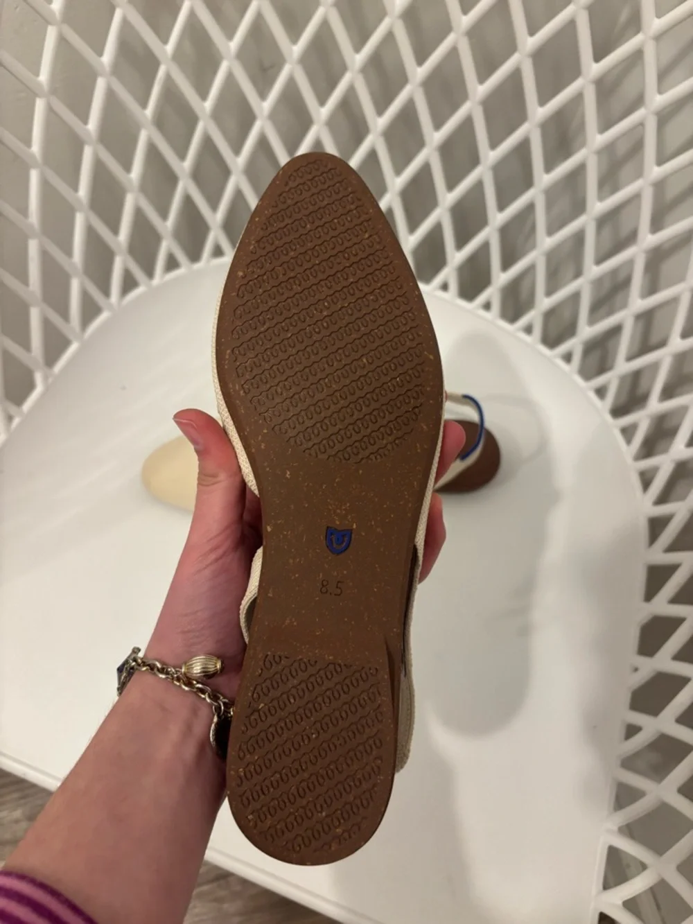 Rothy's Cream Braided Slingback Flats - Picture 3 of 4